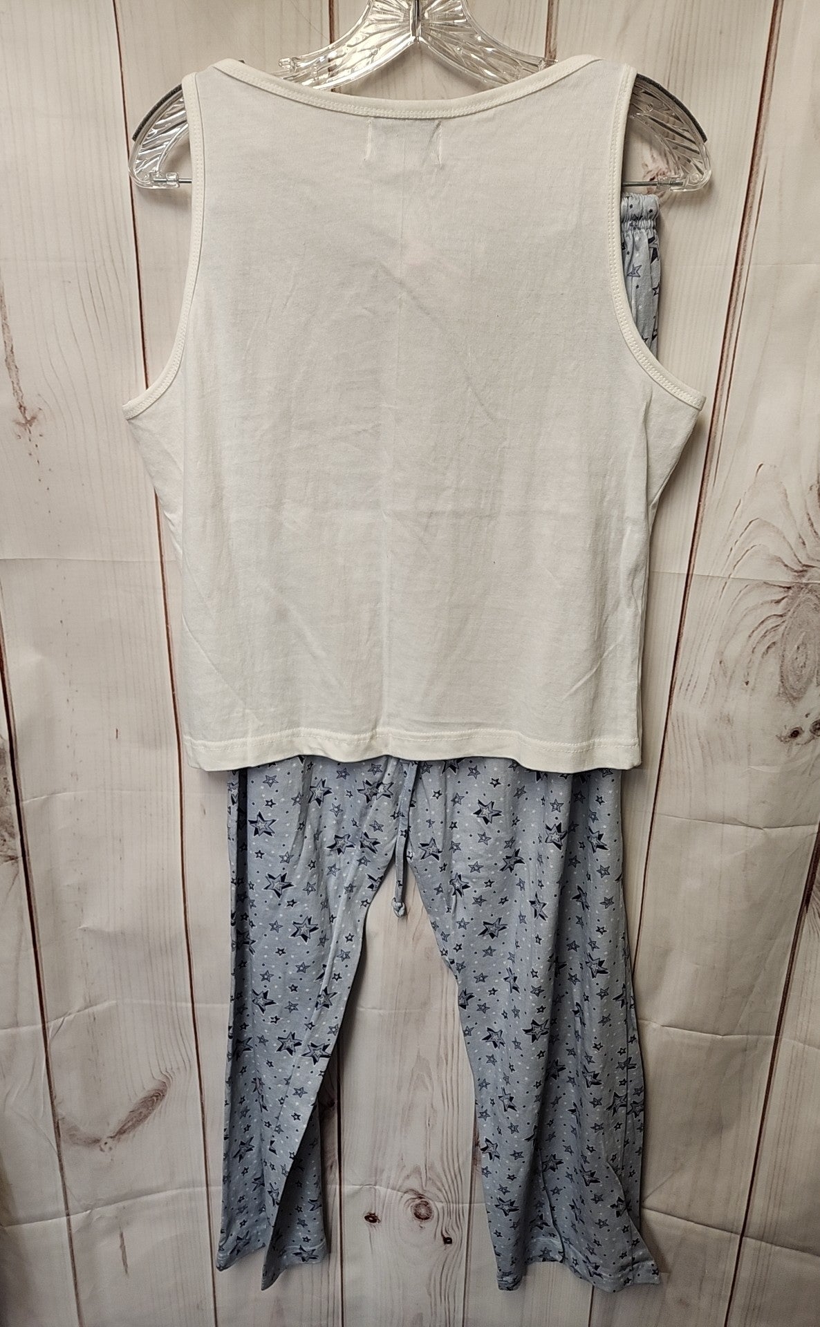 Expressions Women's Size L White & Blue Pajamas
