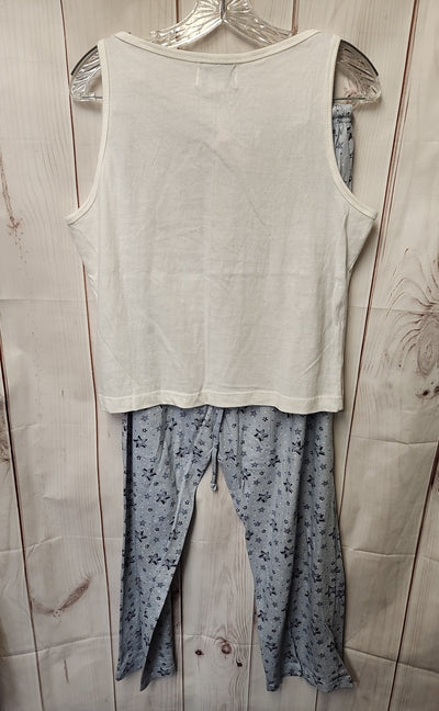 Expressions Women's Size L White & Blue Pajamas