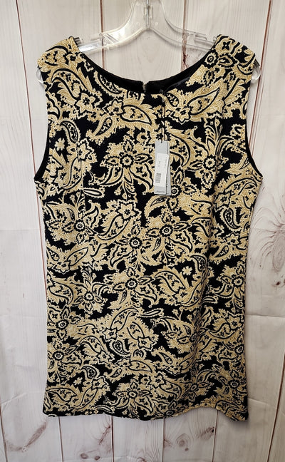 NWT Adrianna Women's Size Large/X-Large Navy & Yellow Dress