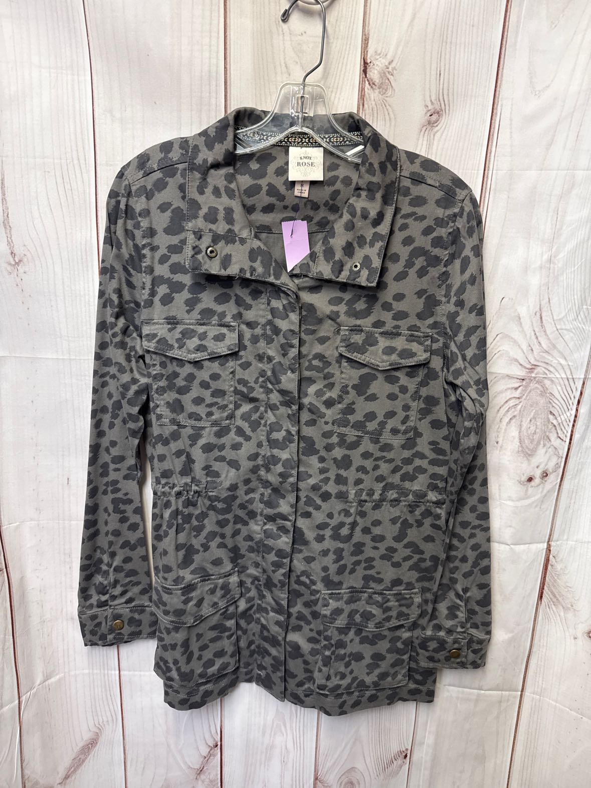 Knox Rose Women's Size M Gray Animal Print Jacket