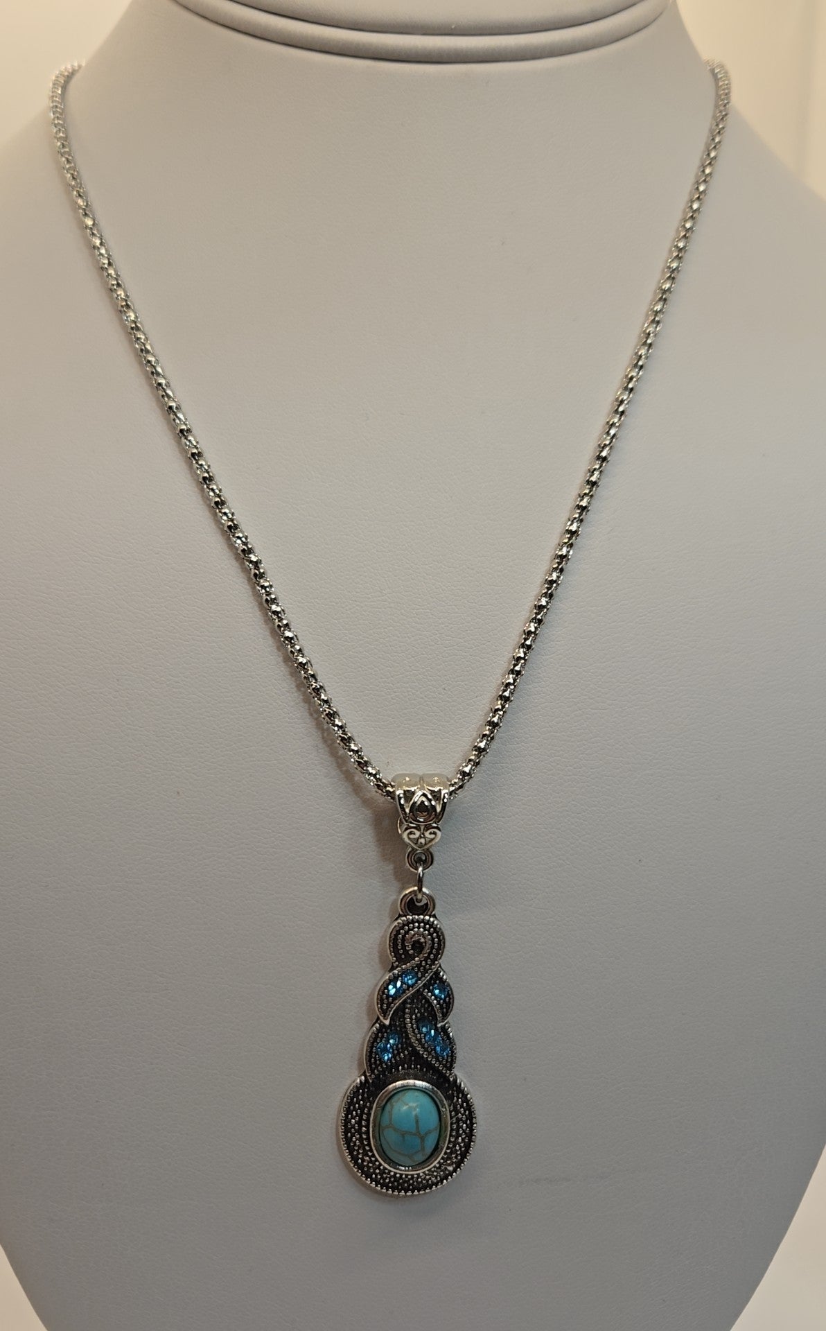 Blue Stone Pendant Necklace