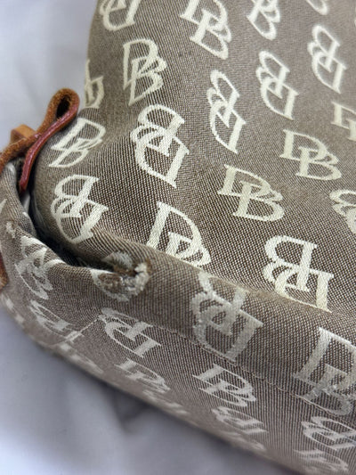 VTG Dooney & Bourke Gray Canvas Tote Bag AS IS - wear on corners