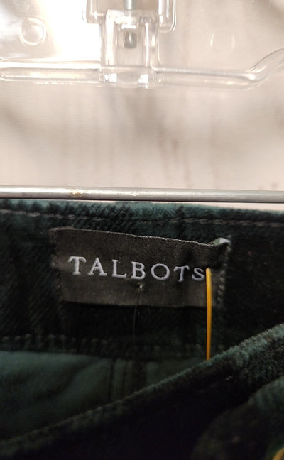 NWT Talbots Women's Size 14 Green Pants Veleveteen Straight Leg