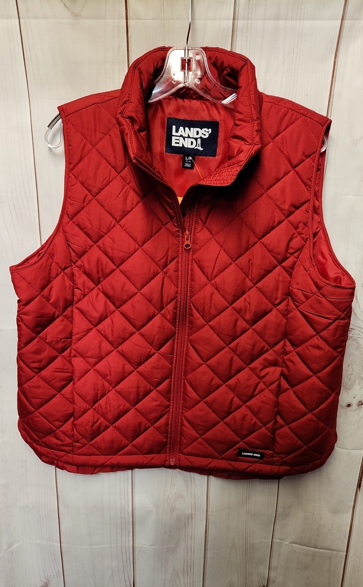 Lands End Women's Size L Petite Red Vest
