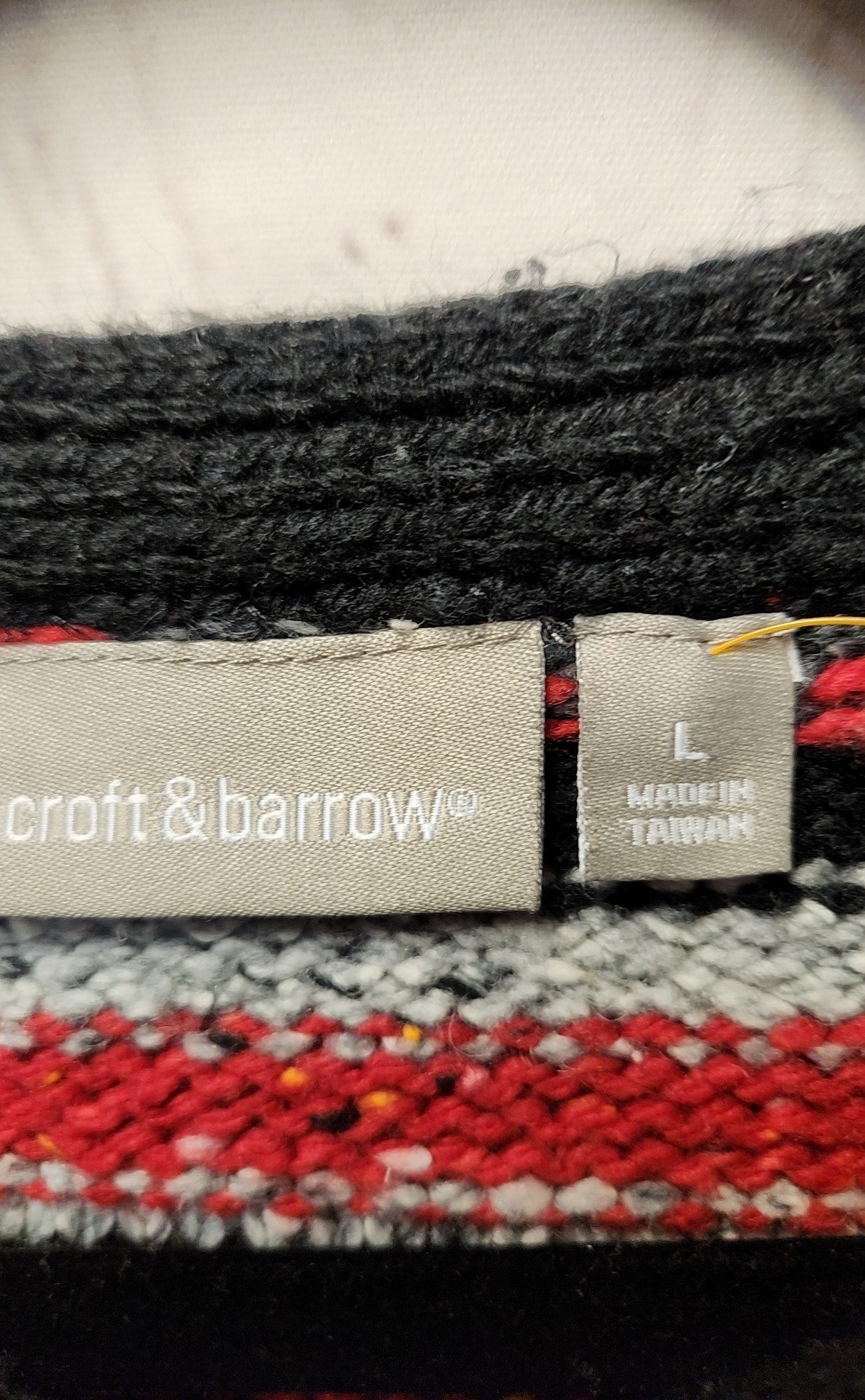 Croft & Barrow Women's Size L Red & Black Cardigan