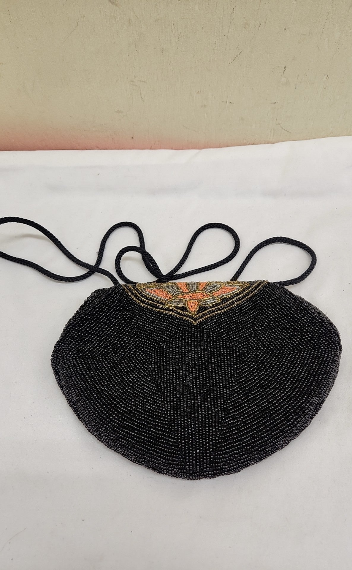 Black Beaded Purse Bag
