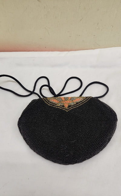 Black Beaded Purse Bag