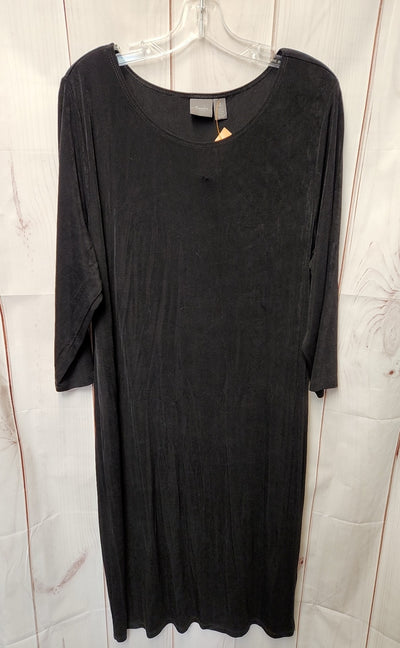 Chico's Travelers Women's Size 4 = US XXL Black Dress