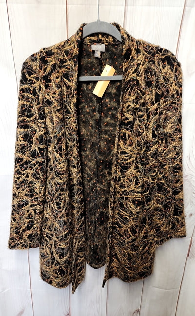 J Jill Women's Size XS Petite Black & Brown Cardigan