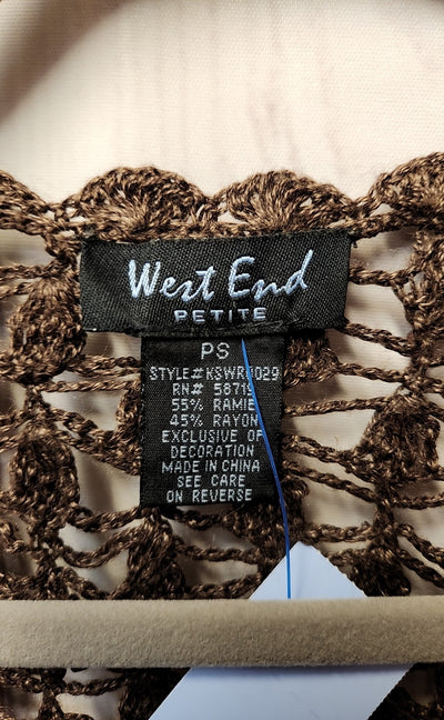 West End Women's Size S Petite Brown Cardigan