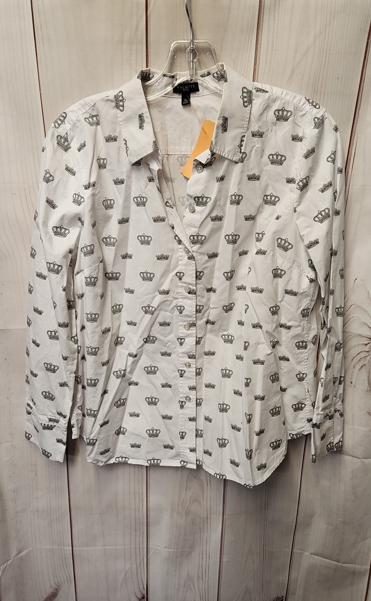 Talbots Women's Size M Petite White Long Sleeve Top