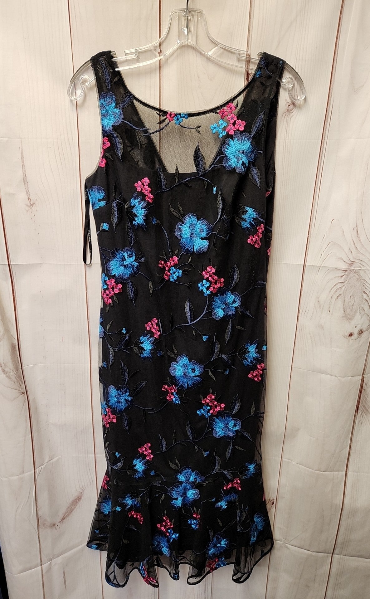 Calvin Klein Women's Size 4 Black Floral Dress