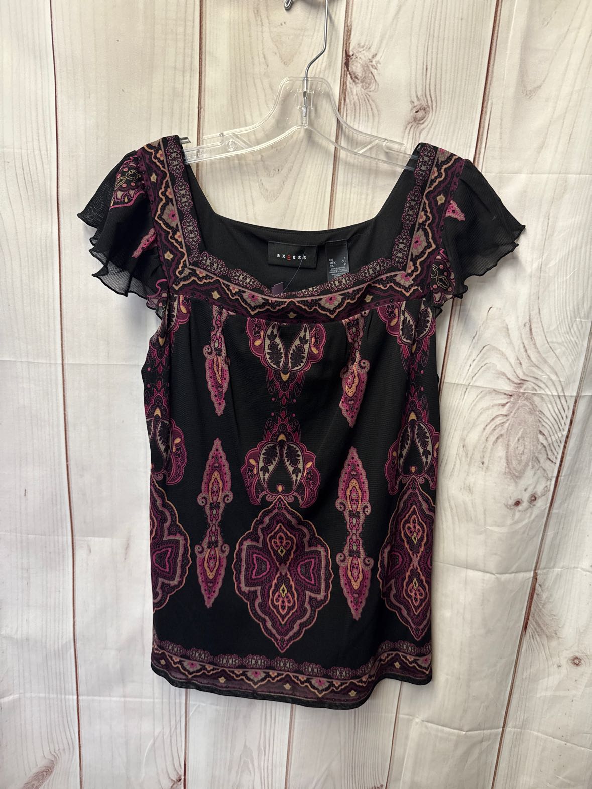 Axcess Women's Size S Black & Purple Sleeveless Top