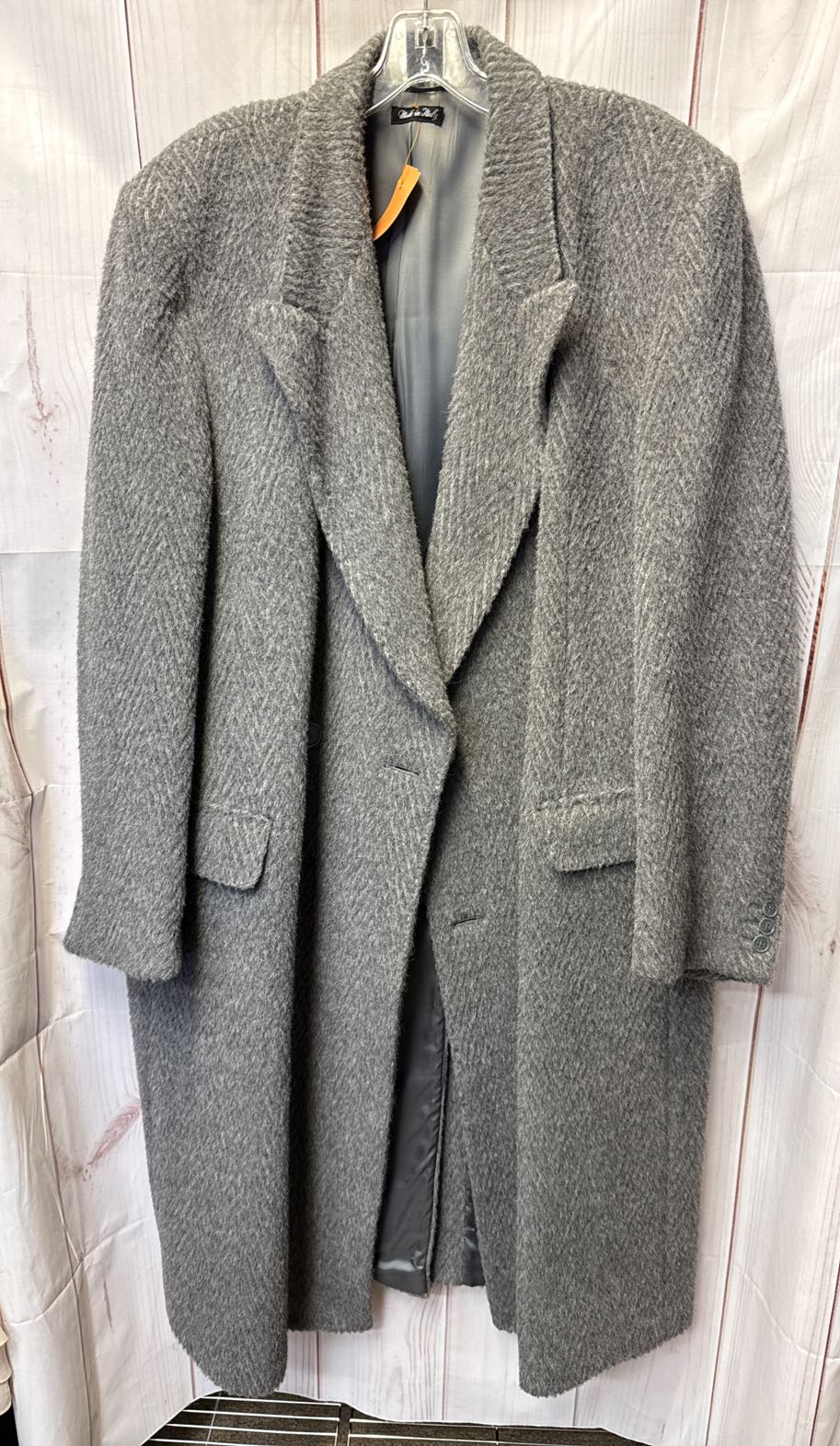 Natale's Men's Size 46 Gray Alpaca Blend Coat