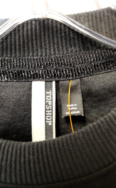 Topshop Women's Size 6 Black Sweatshirt