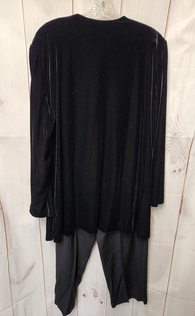 R&M Richards Women's Size 16 Black Velour Pants Set