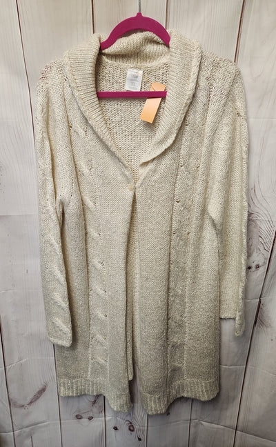 Women's Size L White Cardigan