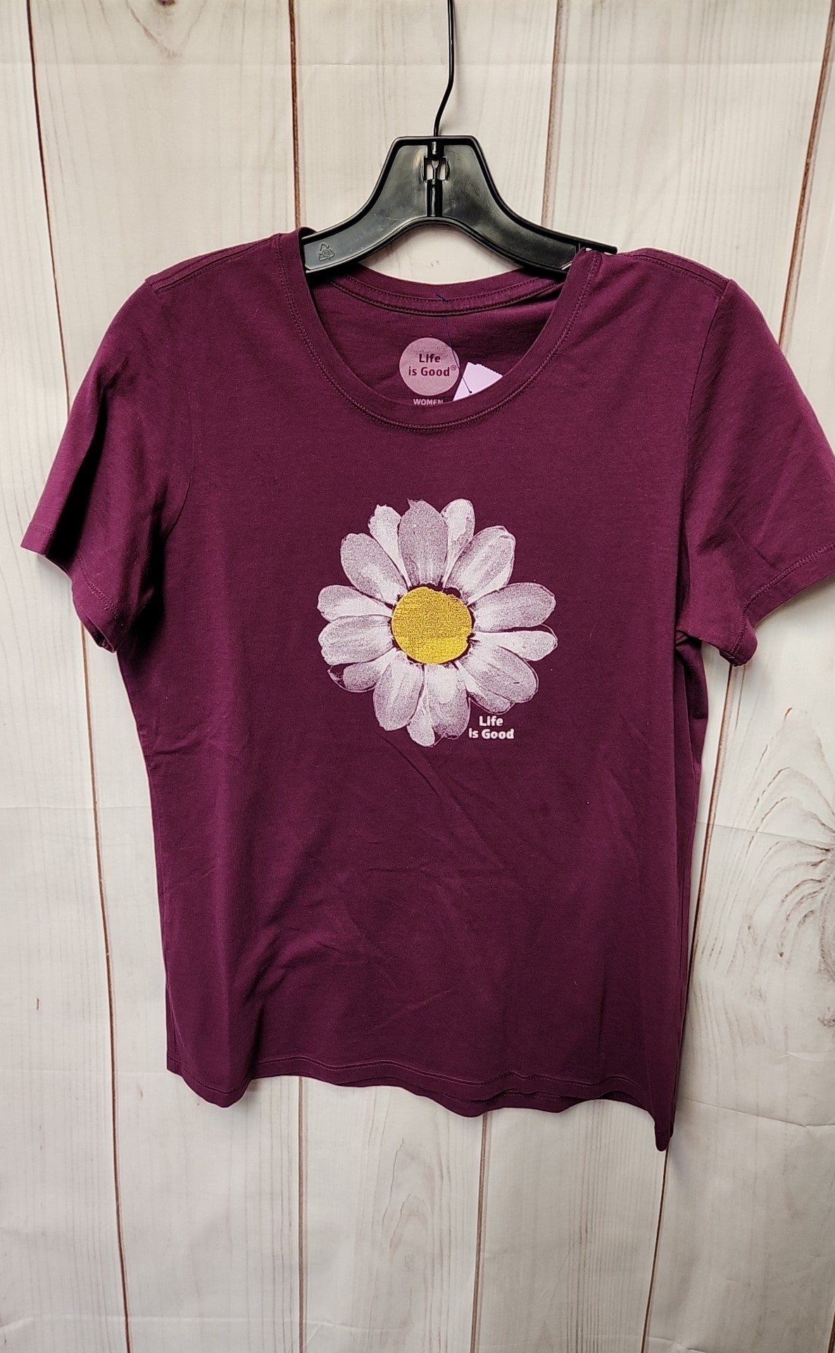 Life Is Good Women's Size S Purple Floral Short Sleeve Top