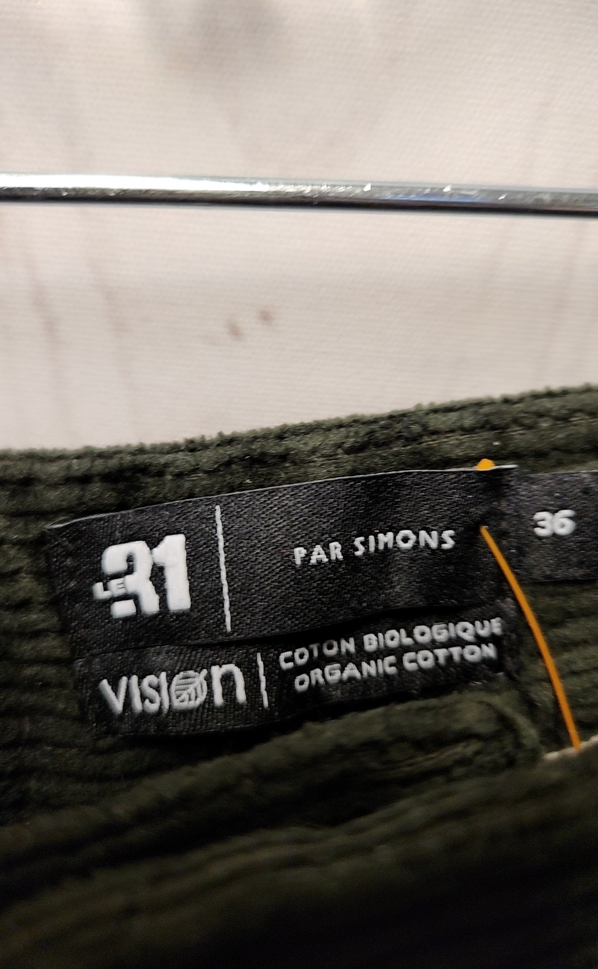 Le 31 Men's Size 36 Green Corduroy Pants