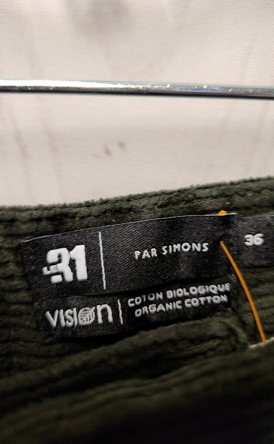 Le 31 Men's Size 36 Green Corduroy Pants