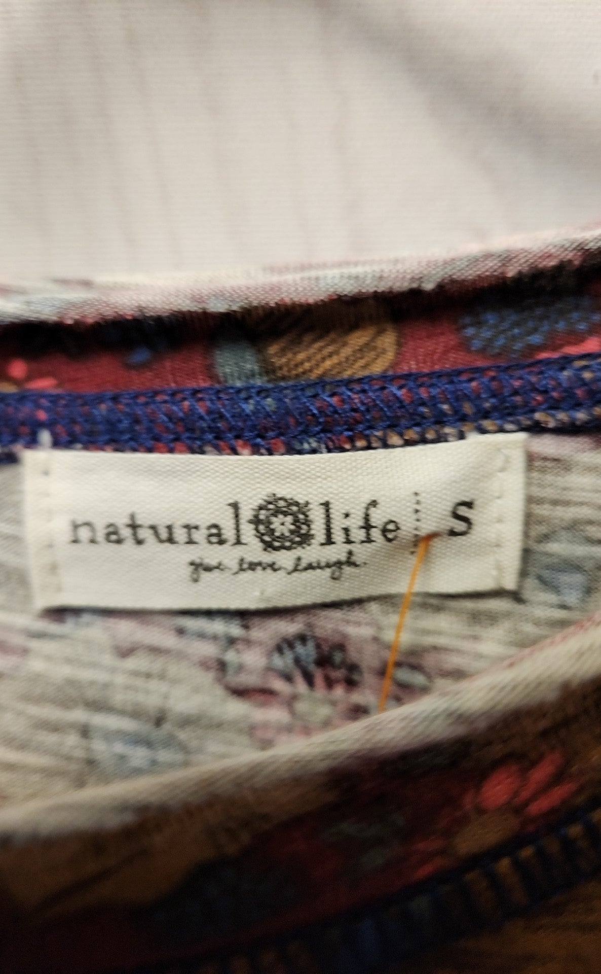 Naturalife Women's Size S Pink Floral Long Sleeve Top
