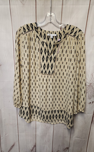 Dr2 Women's Size L Beige 3/4 Sleeve Top