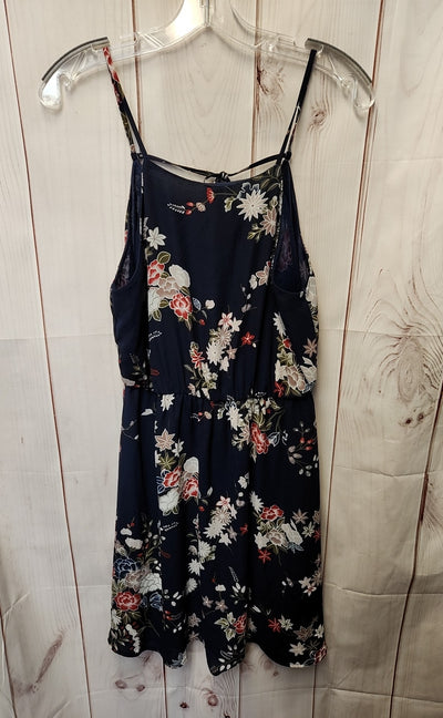 Lush Women's Size L Navy Floral Dress