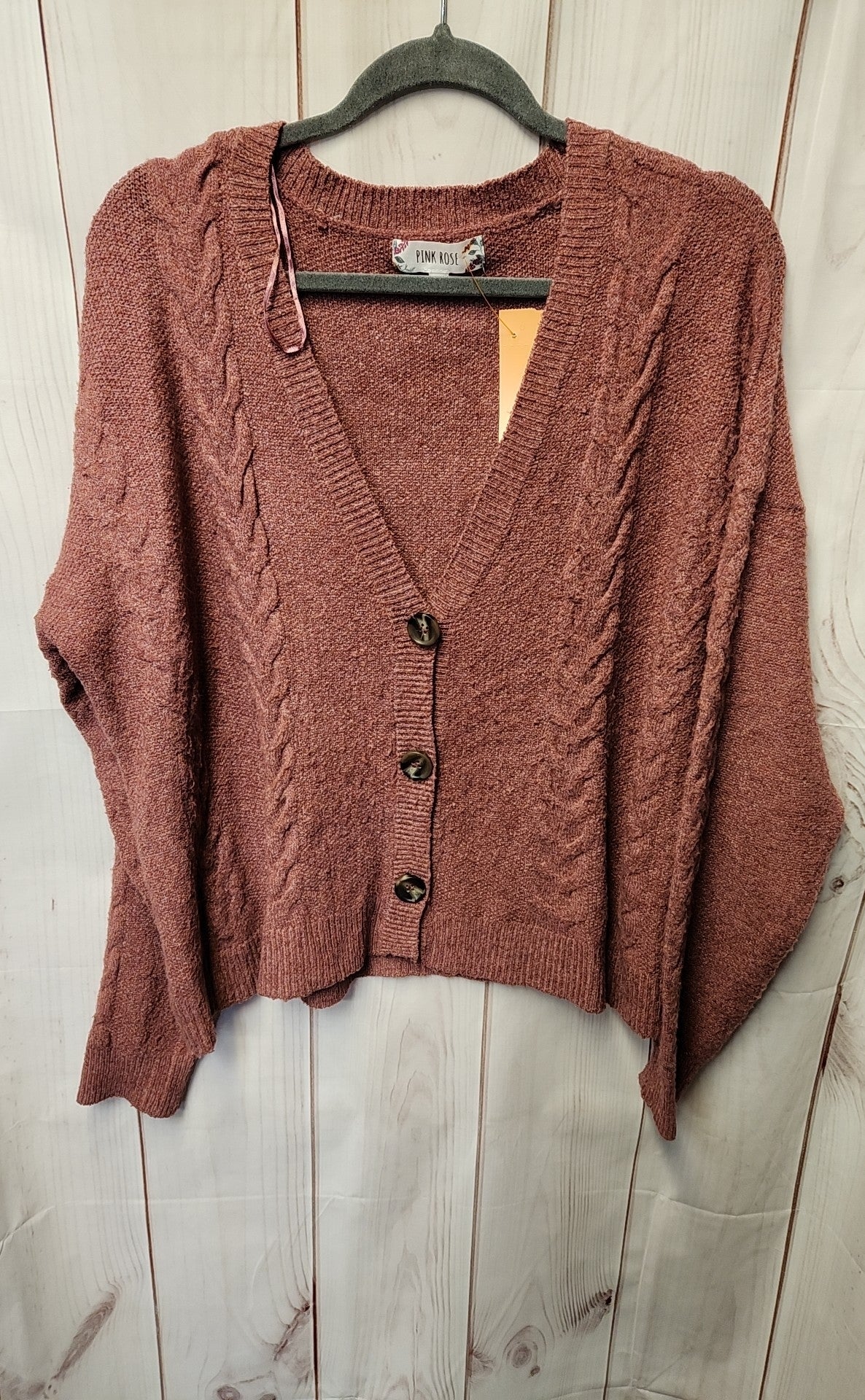 Pink Rose Women's Size M Pink Cardigan
