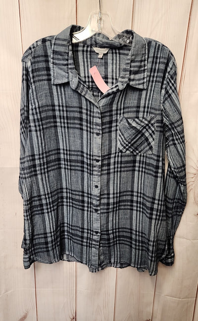 Lucky Brand Women's Size XL Blue Long Sleeve Top
