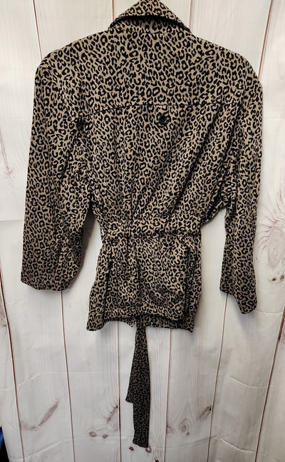 Susan Bristol Women's Size XL Brown Animal Print Cardigan