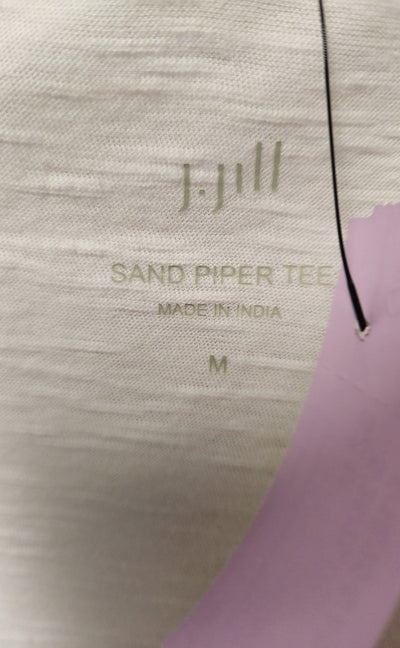 J Jill Women's Size M White Short Sleeve Top
