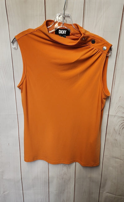 DKNY Women's Size M Orange Sleeveless Top