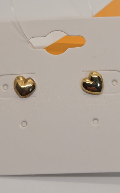 14K Yellow Gold  Heart Shape Stud Earrings .27 grams