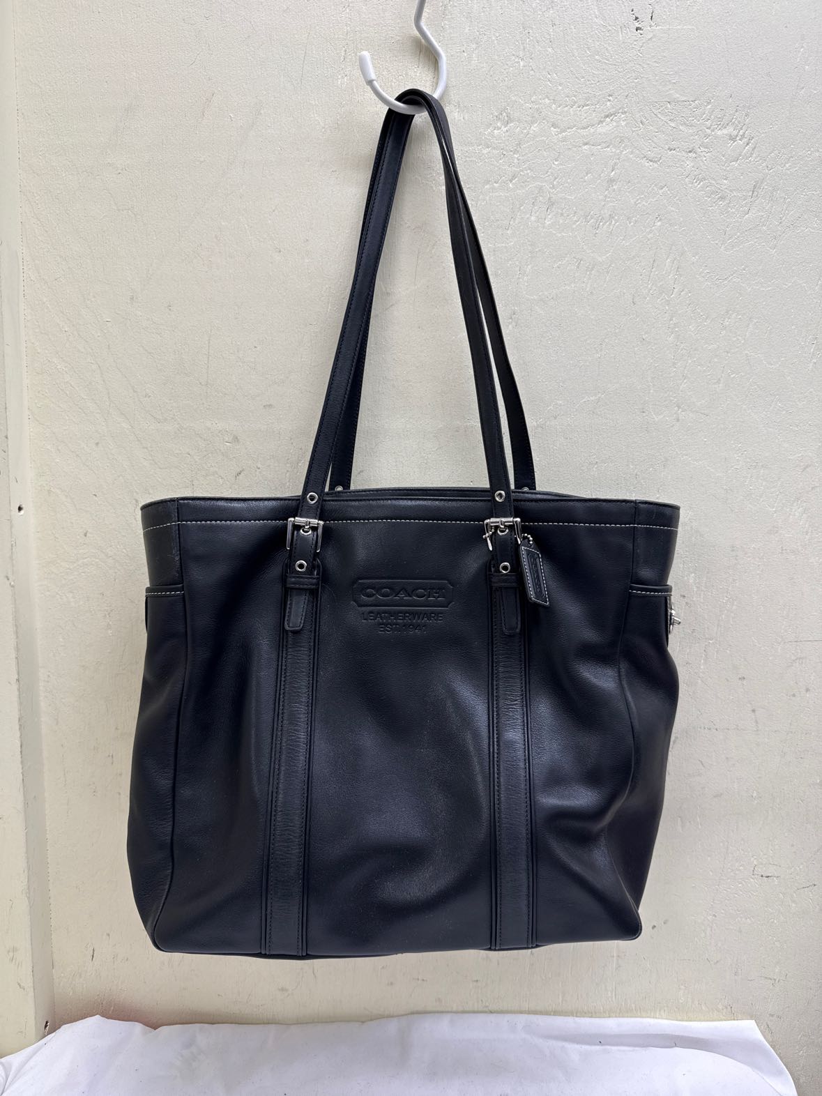 Coach 5123 Black Leather Shoulder Purse Bag