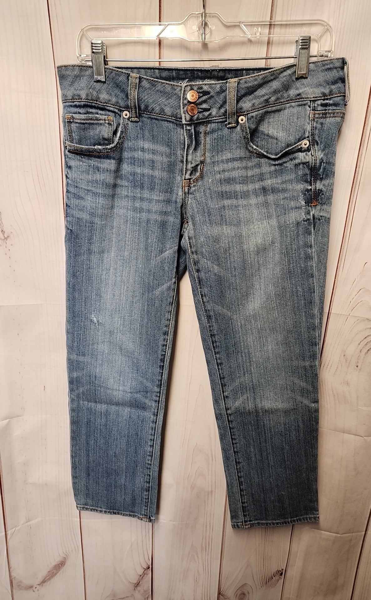 American Eagle Women's Size 8 Blue Denim Capris Artist