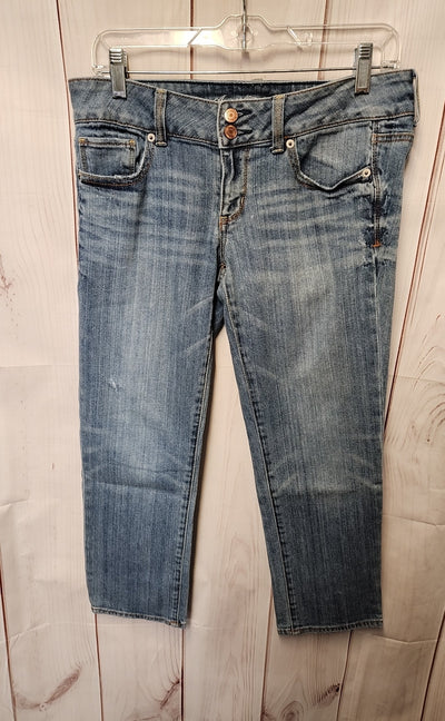 American Eagle Women's Size 8 Blue Denim Capris Artist