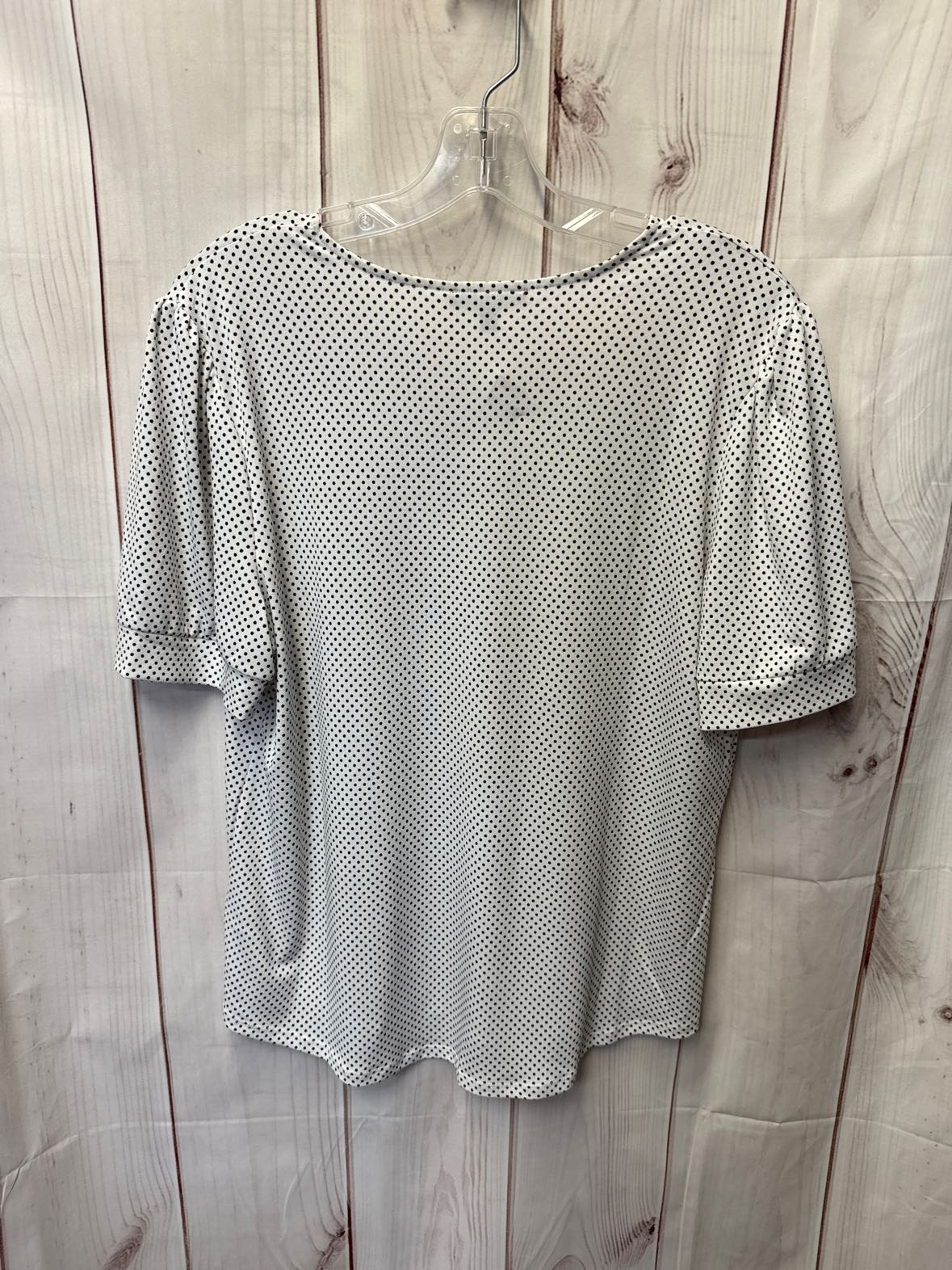 Adrianna Papell Women's Size L White & Black Short Sleeve Top
