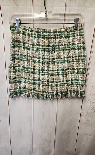 NWT Bobbles & Lace Women's Size S Cher Green Boucle Skirt