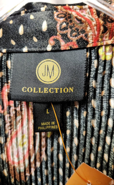 JM Collection Women's Size L Black Long Sleeve Top