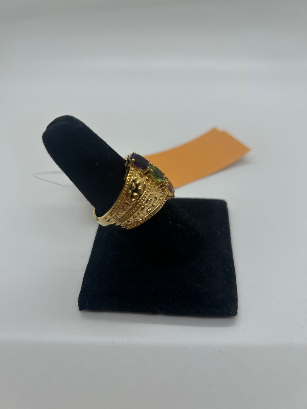STS Karis Sz 9 Puple, Green, Yelow,  Gold Ring