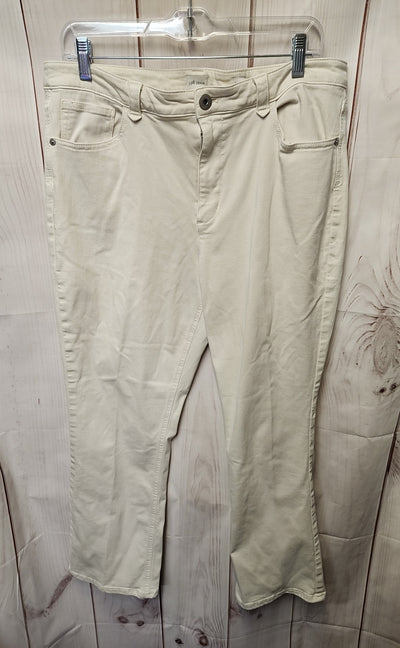 J Jill Women's Size 32 (13-14) White Jeans Demi Boot Cut Ankle