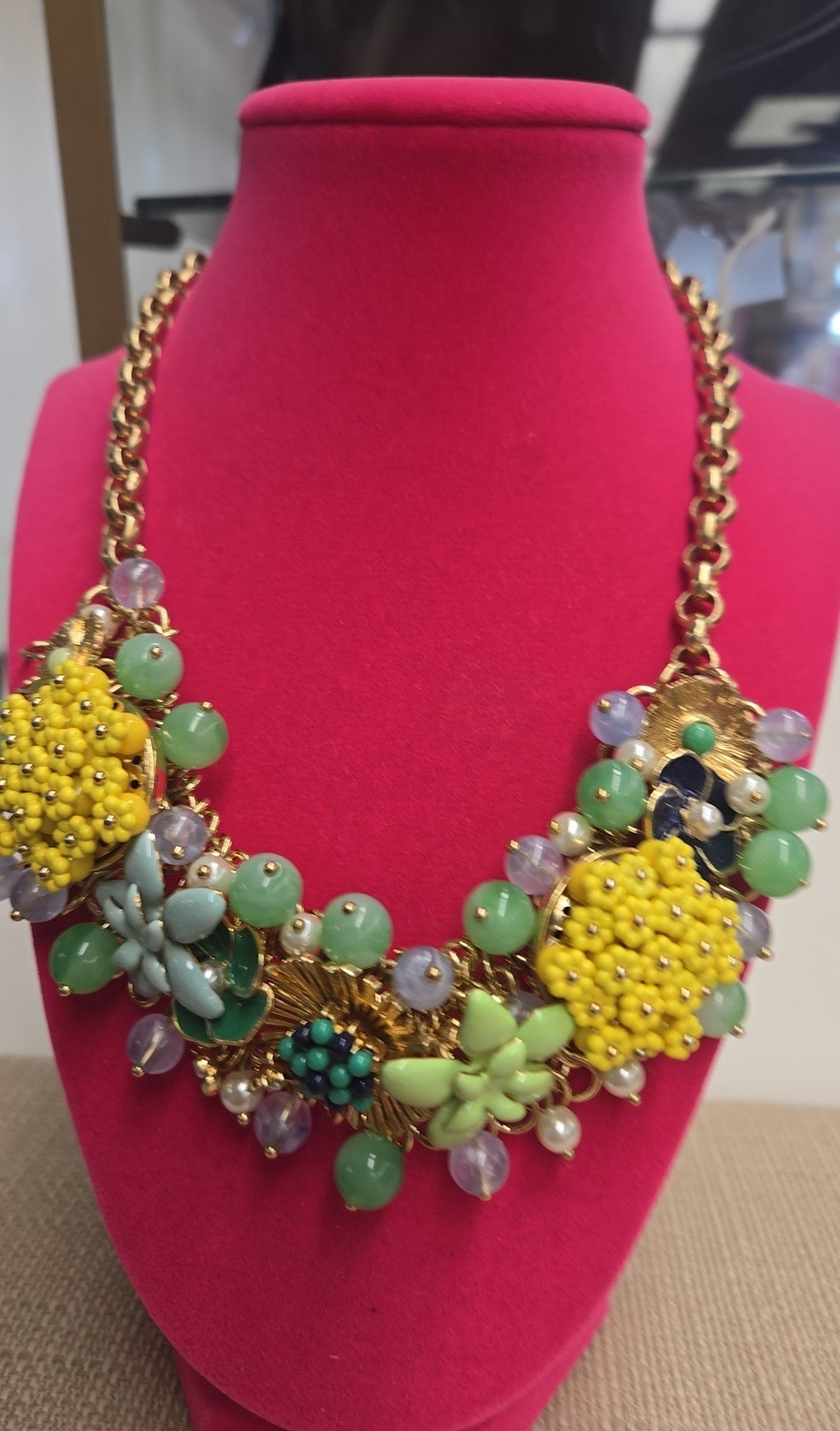Talbots Green Beaded Necklace