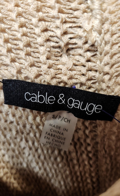 Cable & Gauge Women's Size S Brown Knit Short Sleeve Top