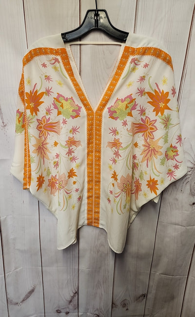 Rose & Olive Women's Size M Beige Floral Short Sleeve Top
