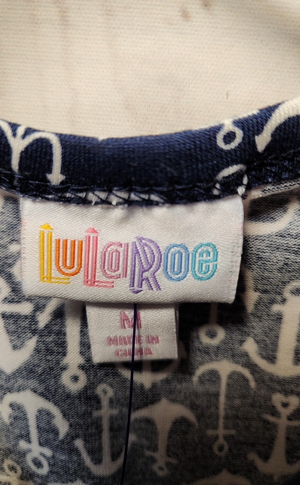 NWT Lularoe Women's Size M Red & Blue 3/4 Sleeve Top
