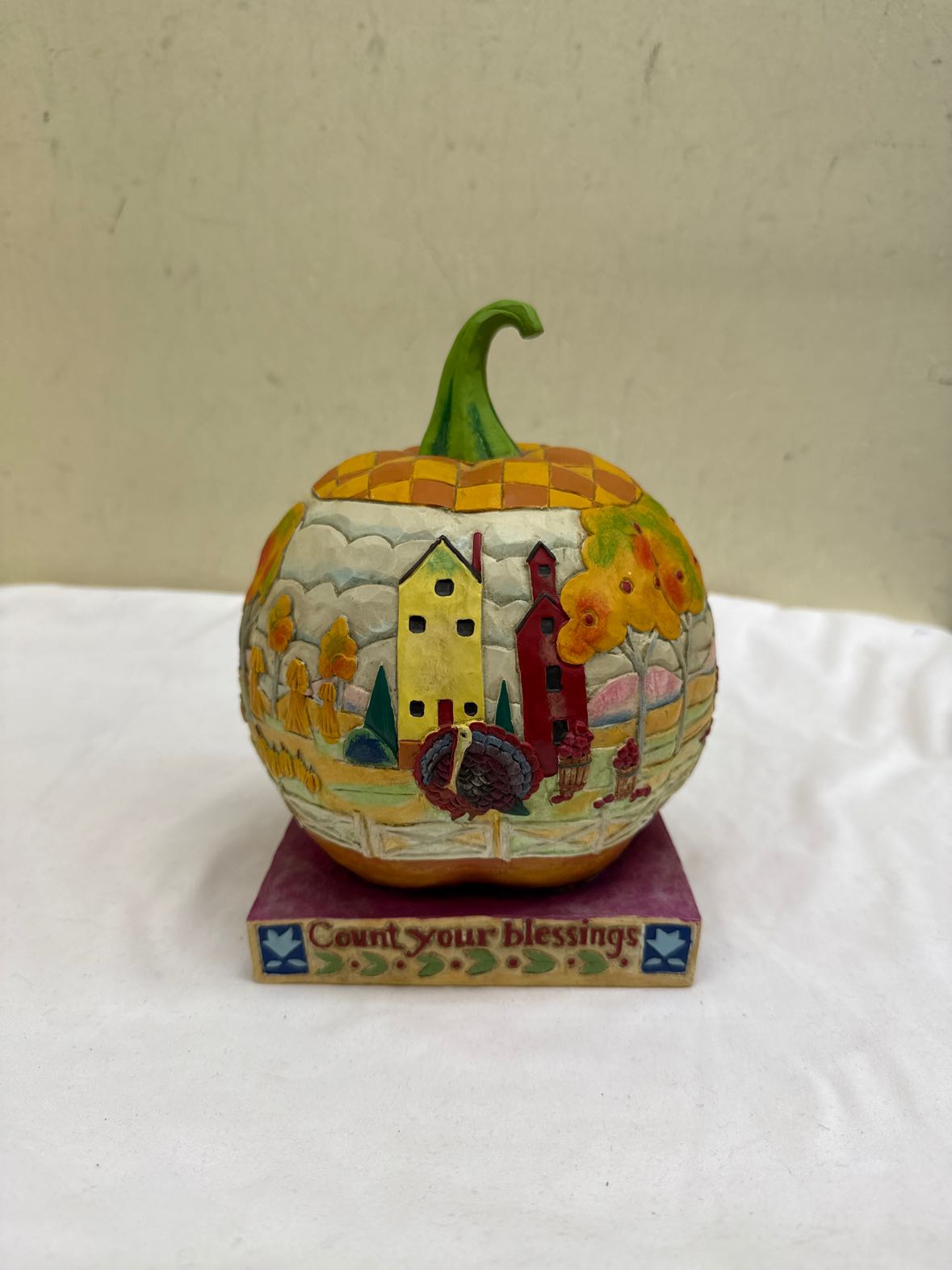 Jim Shore Count Your Blessings Fall Pumpkin 2004 Heartwood Creek Figurine