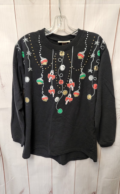 M&C Sportswear Women's Size L Black Holiday Sweatshirt