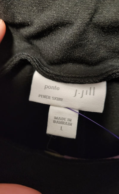 J Jill Women's Size L Black Skirt Ponte Pencil Skirt
