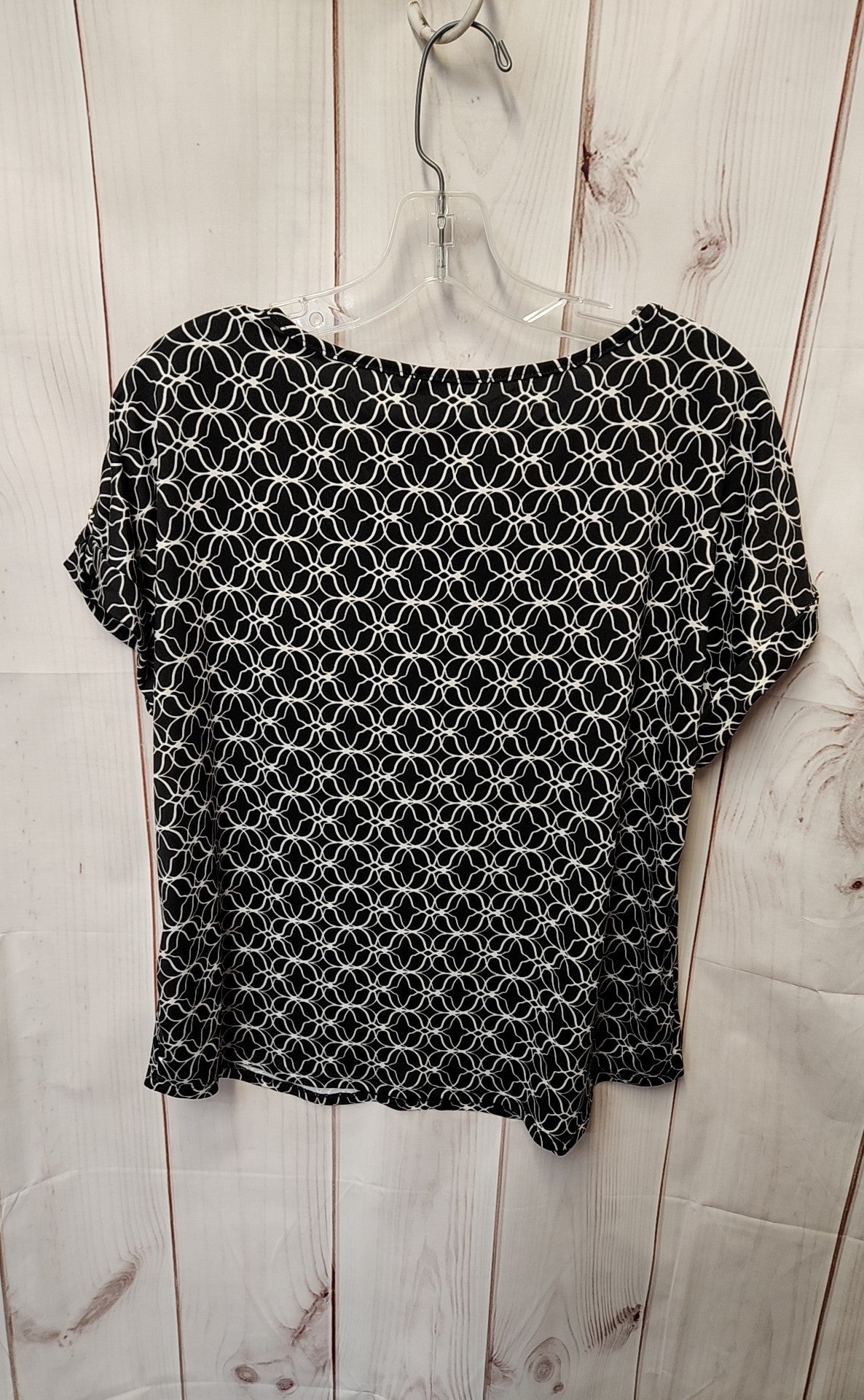 AUW Women's Size L Black Short Sleeve Top
