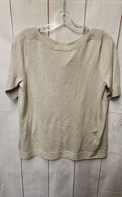 J Jill Wearever Collection Women's Size S Beige Short Sleeve Top